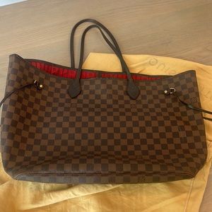 Preowned vintage Louis Vuitton N41357 Neverfull GM damier print
